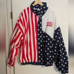 Vintage American Flag Sam's Town Casino Windbreaker - Men's XL